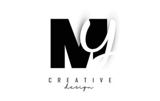 letters mijn logo met een minimalistisch design. letters m en y met geometrische en handgeschreven typografie. vector