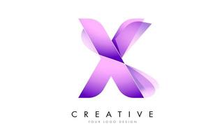 letter x logo-ontwerp met satijnen textuur en vloeiende look. vector