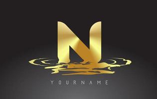 n brief logo ontwerp met water effect vectorillustratie. vector