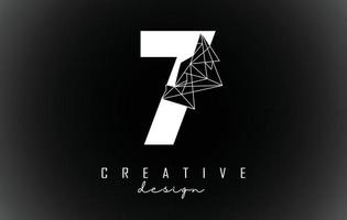 nummer 7 logo-ontwerp met gebroken stenen detail. vector