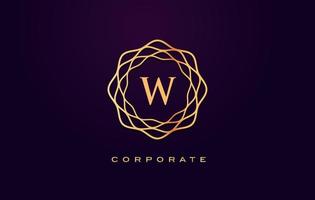 w luxe logo. monogram brief ontwerp vector