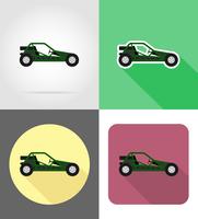 atv auto buggy off wegen plat pictogrammen vector illustratie