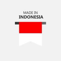 gemaakt in Indonesië vlag ontwerp icoon. vectorillustratie. eps10 vector