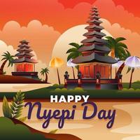 Balinese nyepi-dagviering in pura vector