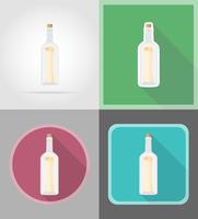 bericht in de fles plat pictogrammen vector illustratie