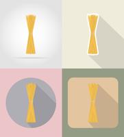 pasta spaghetti eten en objecten plat pictogrammen vector illustratie