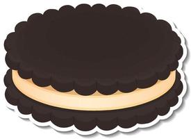 zwarte koekjessandwich met room in cartoonstijl vector