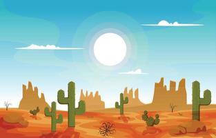 texas californië mexico woestijn land cactus reizen vector platte ontwerp illustratie