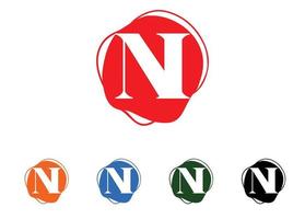 n letter logo en pictogram ontwerpsjabloon vector