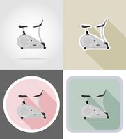 hometrainer plat pictogrammen vector illustratie