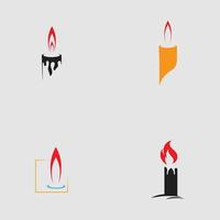 set van kaarslicht pictogram logo vector ontwerpsjabloon