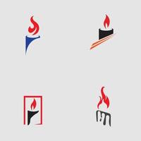 set van kaarslicht pictogram logo vector ontwerpsjabloon