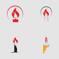 set van kaarslicht pictogram logo vector ontwerpsjabloon