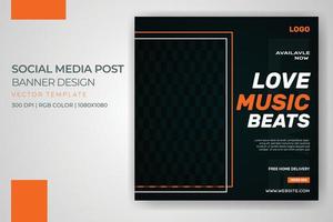 muziek hoofdtelefoon verkoop banner sociale media post sjabloonontwerp vector