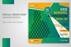 kinderen terug naar school sociale media post sjabloon school toelating banner ontwerp vector gratis download