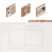 doos, verpakkingssjabloon en gestanste sjabloon voor product, branding. vector ontwerp illustratie.