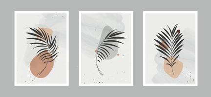 moderne abstracte lijnbloemen in lijnen en kunstachtergrond met verschillende vormen voor wanddecoratie, briefkaart of brochureomslagontwerp. vector illustraties ontwerp.