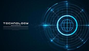 abstracte technologie met wereldwijd wereldnetwerk en telecommunicatie op aarde digitale datavisualisatie. vector illustratie ontwerp