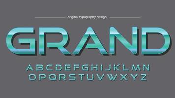 blauwe metalen elegante geïsoleerde letters lettertype vector