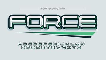 chroom groen modern gaming typografie lettertype vector