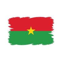 vlag van burkina faso met aquarelpenseel vector