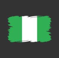 vlag van nigeria met aquarelpenseel vector