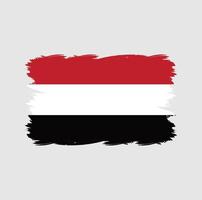 Jemen vlag met aquarelpenseel vector