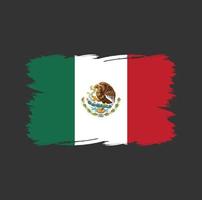 mexicaanse vlag met aquarelpenseel vector