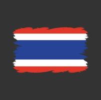 vlag van thailand met aquarelpenseel vector