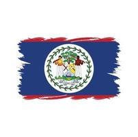 vlag van belize met aquarelpenseel vector