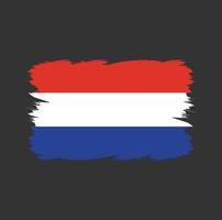 nederlandse vlag met aquarelpenseel vector