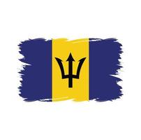 vlag van barbados met aquarelpenseel vector