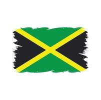 Jamaica vlag met aquarelpenseel vector