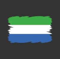 vlag van sierra leone met aquarelpenseel vector