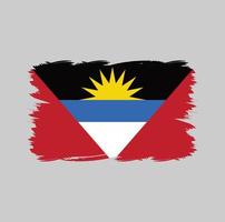 vlag van antigua en barbuda met aquarelpenseel vector