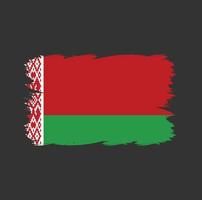 vlag van wit-rusland met aquarelpenseel vector