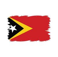 vlag van Oost-Timor met aquarelpenseel vector