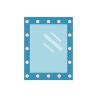 mooie spiegel in trendy blauwe kleur. kapper gereedschap plat isoleted pictogram vector