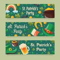 st patrick's day klaver doodle element banner vector