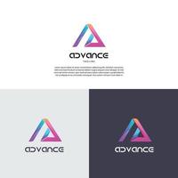 abstracte beginletter een vorm logo ontwerpsjabloon vector