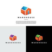 eenvoudig abstract magazijn gebouw logo teken symbool icon vector