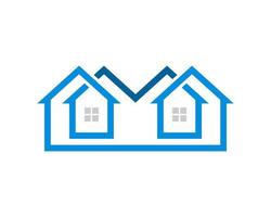 oneindig onroerend goed huis in blauwe kleuren vector
