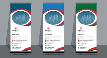 creatieve business roll-up signage banner sjabloonontwerp. vector