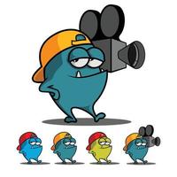 grappig monster met camera illustratie vector