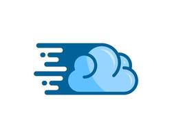 snelle levering symbool met eenvoudige cloud vector