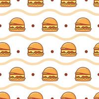 naadloze patroon hamburgers op gele pastel achtergrond. vectorillustratie. vector