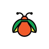 bug combinatie en gloeilamp op witte achtergrond, vector sjabloon logo ontwerp