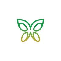 vlinderlijn met platte minimalistische stijl op witte achtergrond, vectorsjabloon logo-ontwerp vector