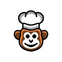 eenvoudige mascotte vector logo ontwerp vorm aap chef