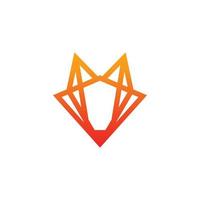 Fox lijn met platte minimalistische stijl op witte achtergrond, vector sjabloon logo ontwerp